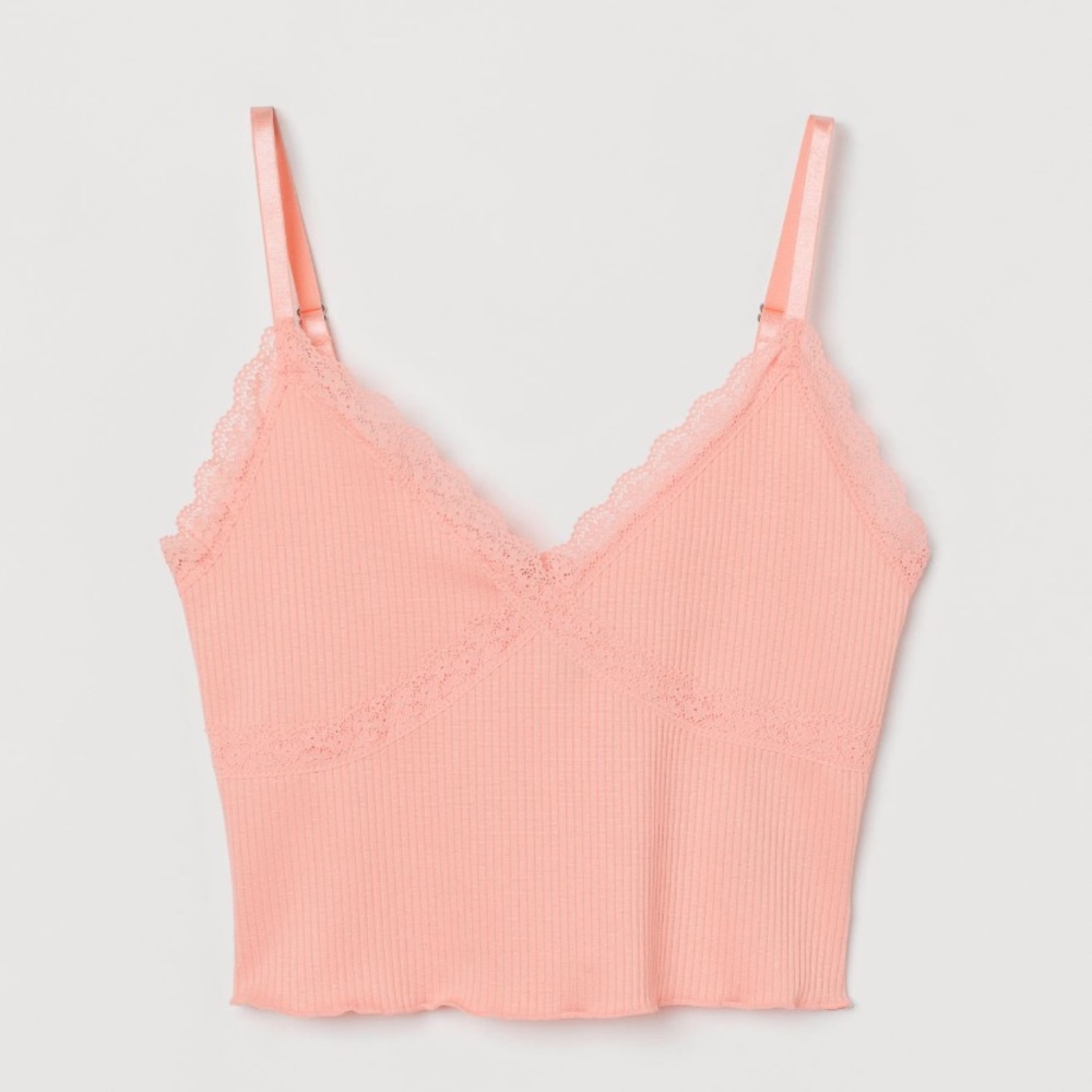 Lace Trim Cropped Cami